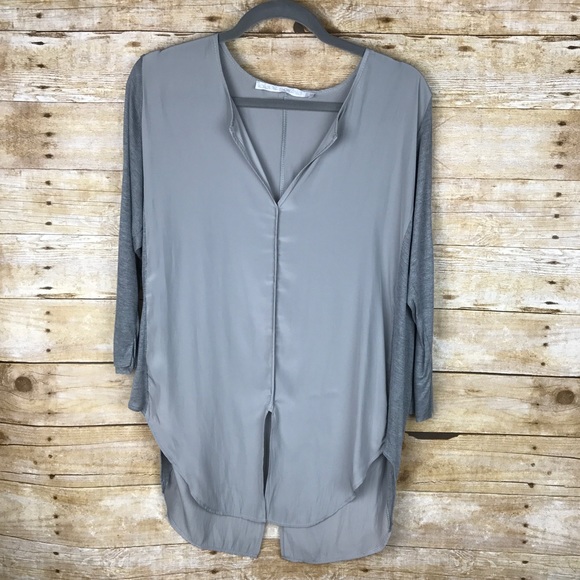 lola & sophie Tops - Lola & Sophie • Grey Shimmer Long Sleeve Tee
